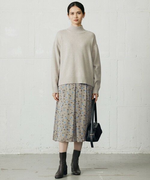 L size ONWARD(大きいサイズ) / エルサイズオンワード ミニ・ひざ丈スカート | マルチポルカドットプリント スカート | 詳細1