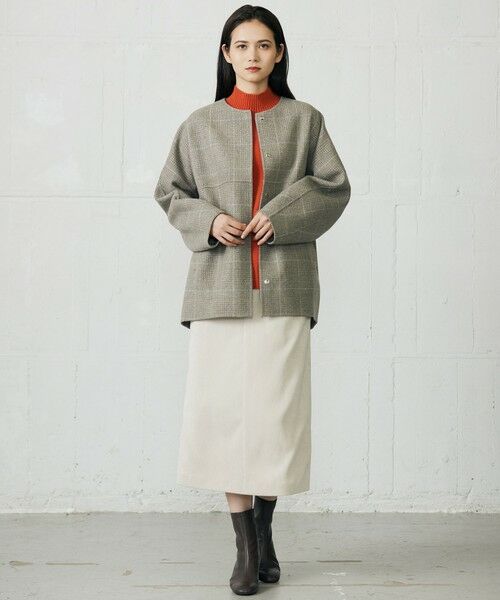 L size ONWARD(大きいサイズ) / エルサイズオンワード ミニ・ひざ丈スカート | 【17号サイズまで展開・SHIHOさん着用】ソフトコーデュロイ スカート | 詳細7