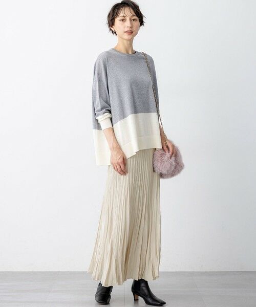 L size ONWARD(大きいサイズ) / エルサイズオンワード ロング・マキシ丈スカート | 【洗える】クラッシュ プリーツ ジョーゼット スカート | 詳細1