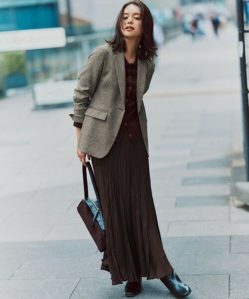 L size ONWARD(大きいサイズ) / エルサイズオンワード ロング・マキシ丈スカート | 【洗える】クラッシュ プリーツ ジョーゼット スカート | 詳細12