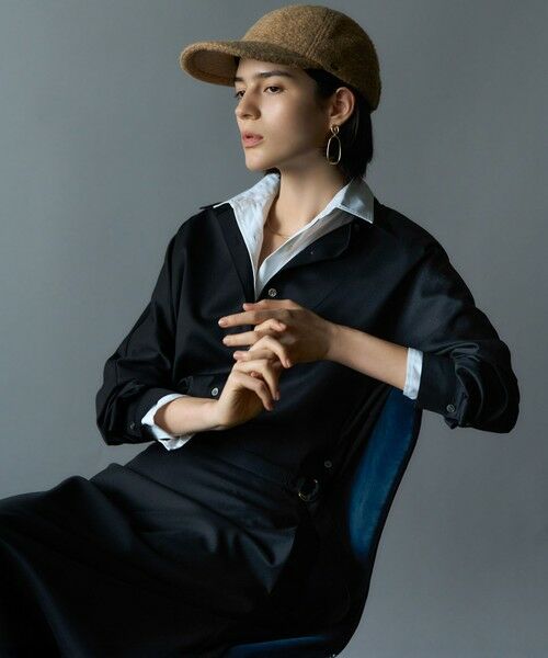 L size ONWARD(大きいサイズ) / エルサイズオンワード ミニ・ひざ丈スカート | 【VERY10月号掲載】メリノウールサテン スカート | 詳細4