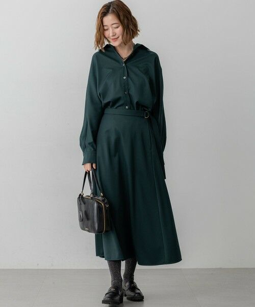 L size ONWARD(大きいサイズ) / エルサイズオンワード ミニ・ひざ丈スカート | 【VERY10月号掲載】メリノウールサテン スカート | 詳細13