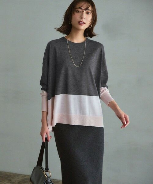 L size ONWARD(大きいサイズ) / エルサイズオンワード ミニ・ひざ丈スカート | 【VERY掲載/洗える】カシミヤブレンド Iライン ニットスカート | 詳細18