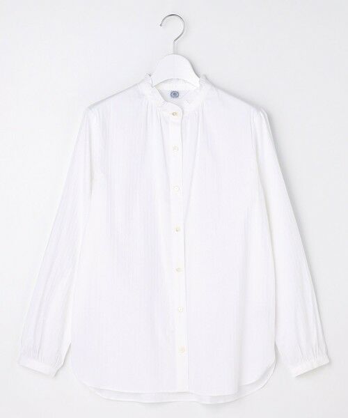 L size ONWARD(大きいサイズ) / エルサイズオンワード シャツ・ブラウス | BEZコットンナイロン ストライプ フリル襟 ブラウス | 詳細2