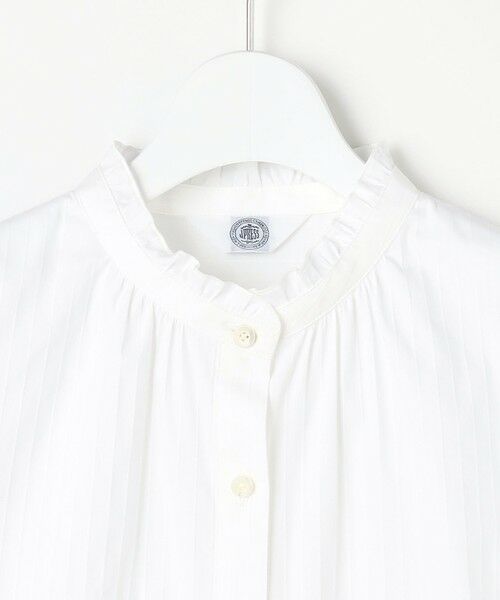 L size ONWARD(大きいサイズ) / エルサイズオンワード シャツ・ブラウス | BEZコットンナイロン ストライプ フリル襟 ブラウス | 詳細3