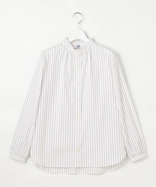 L size ONWARD(大きいサイズ) / エルサイズオンワード シャツ・ブラウス | BEZコットンナイロン ストライプ フリル襟 ブラウス | 詳細13