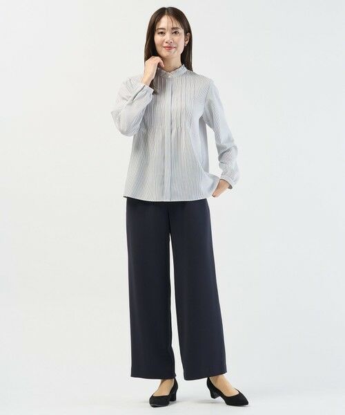 L size ONWARD(大きいサイズ) / エルサイズオンワード シャツ・ブラウス | ソフトジョーゼット ストライプ プリント ブラウス | 詳細3