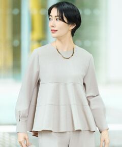 L size ONWARD(大きいサイズ) / エルサイズオンワード シャツ・ブラウス | 【SHIHOさん着用】ソフトウールブレンドペプラム ブラウス