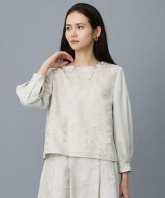 L size ONWARD(大きいサイズ) / エルサイズオンワード シャツ・ブラウス | 【カタログ掲載・セットアップ対応】フラワーオパールプリントブロッキング ブラウス