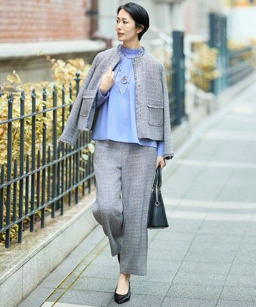 L size ONWARD(大きいサイズ) / エルサイズオンワード シャツ・ブラウス | 【カタログ掲載】ナチュラルタッチスタンドカラー ブラウス | 詳細10