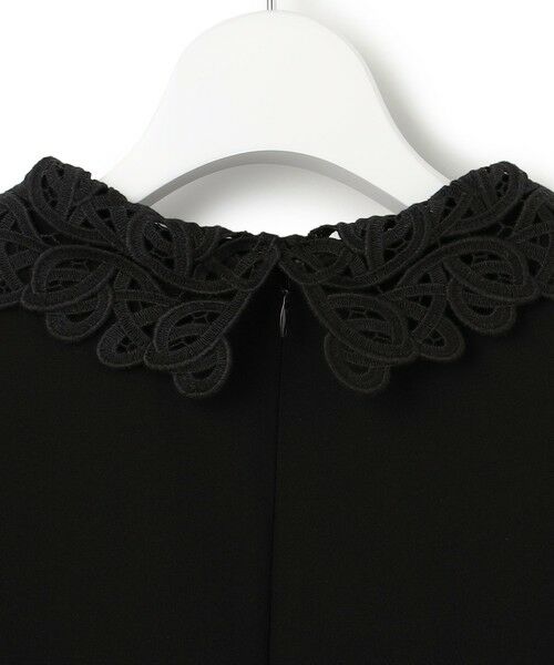 L size ONWARD(大きいサイズ) / エルサイズオンワード シャツ・ブラウス | 【セットアップ対応/洗える】トリアセダブルジョーゼット 2WAYレース襟 ペプラムブラウス | 詳細8