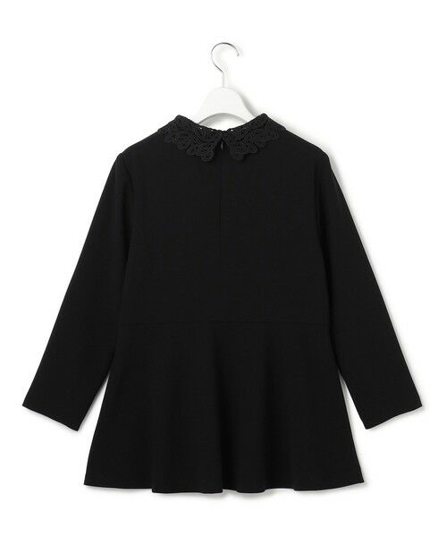 L size ONWARD(大きいサイズ) / エルサイズオンワード シャツ・ブラウス | 【セットアップ対応/洗える】トリアセダブルジョーゼット 2WAYレース襟 ペプラムブラウス | 詳細4