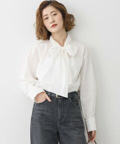 L size ONWARD(大きいサイズ) / エルサイズオンワード シャツ・ブラウス | 【滝沢眞規子さん着用/Oggi掲載】ストレッチライトタイプライター 2WAY ボウタイブラウス