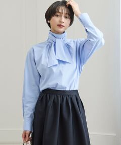 L size ONWARD(大きいサイズ) / エルサイズオンワード シャツ・ブラウス | 【滝沢眞規子さん着用/Oggi掲載】ストレッチライトタイプライター 2WAY ボウタイブラウス