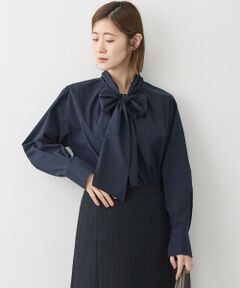 L size ONWARD(大きいサイズ) / エルサイズオンワード シャツ・ブラウス | 【滝沢眞規子さん着用/Oggi掲載】ストレッチライトタイプライター 2WAY ボウタイブラウス
