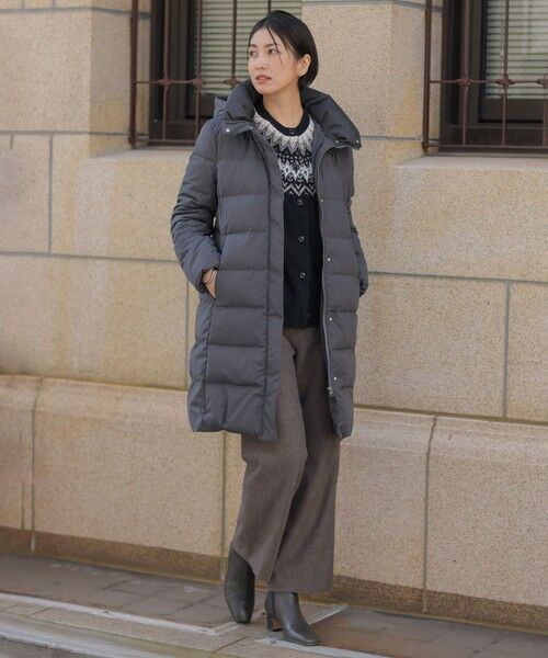 L size ONWARD(大きいサイズ) / エルサイズオンワード ダウンジャケット・ベスト | 【洗える・2way】タフタダウン ロング丈 コート | 詳細6