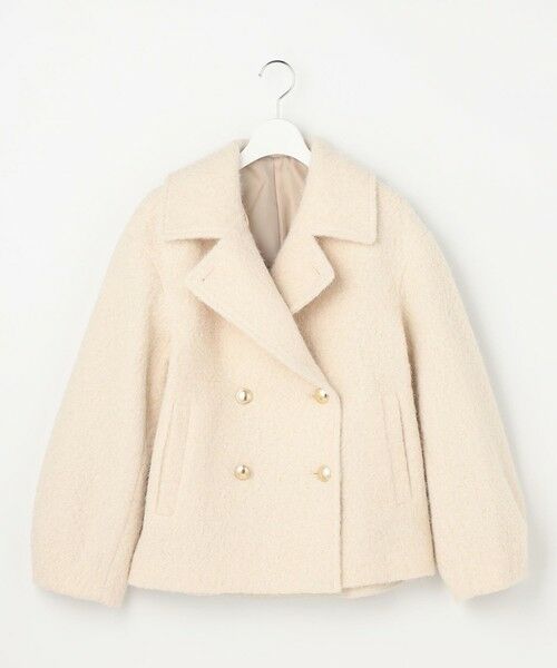 L size ONWARD(大きいサイズ) / エルサイズオンワード ピーコート | 【2WAY】ブークレーシャギーラメ アウター | 詳細5