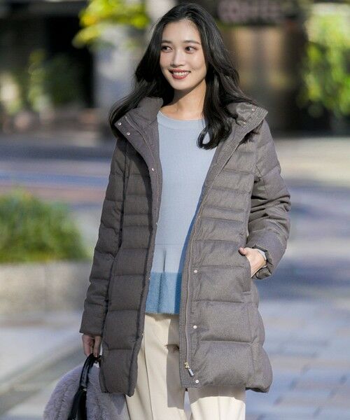 L size ONWARD(大きいサイズ) / エルサイズオンワード ダウンジャケット・ベスト | 【2WAY】シルキータフタロング ダウン | 詳細25