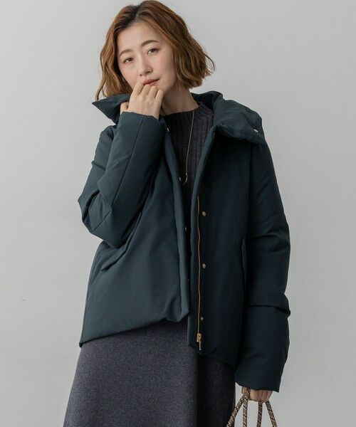 L size ONWARD(大きいサイズ)/エルサイズオンワード 【先行予約/一部店舗限定/撥水加工】ミリタリー Aライン ダウンコート パイングリーン系 50