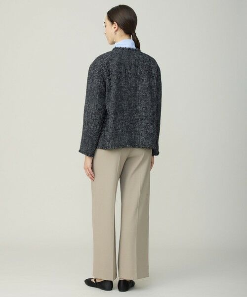 L size ONWARD(大きいサイズ) / エルサイズオンワード ノーカラージャケット | ライトブッチャーツイード ノーカラージャケット | 詳細12