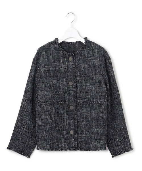 L size ONWARD(大きいサイズ) / エルサイズオンワード ノーカラージャケット | ライトブッチャーツイード ノーカラージャケット | 詳細13