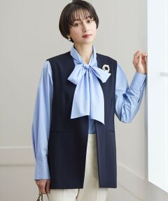 L size ONWARD(大きいサイズ) / エルサイズオンワード その他アウター | 【セットアップ対応/洗える】トリアセダブルジョーゼット ジレ