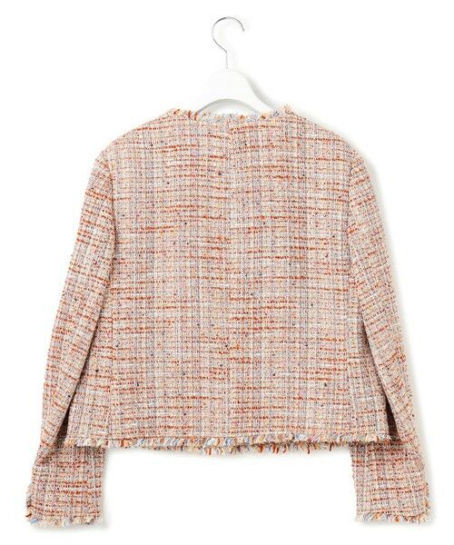 L size ONWARD(大きいサイズ) / エルサイズオンワード ノーカラージャケット | GIOLICAツイード ノーカラー ボタン ジャケット | 詳細8