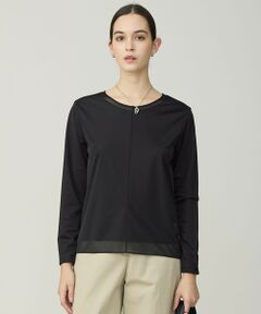 L size ONWARD(大きいサイズ) / エルサイズオンワード カットソー | イージージョーゼット シアーレイヤードカットソー