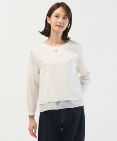 L size ONWARD(大きいサイズ) / エルサイズオンワード カットソー | ハンマーサテン カットソー