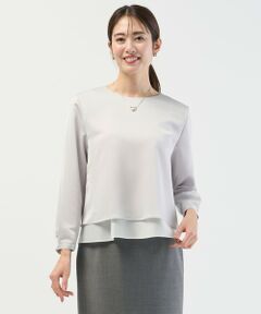 L size ONWARD(大きいサイズ) / エルサイズオンワード カットソー | ハンマーサテン カットソー