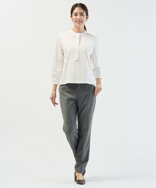 L size ONWARD(大きいサイズ) / エルサイズオンワード カットソー | レースコンビ ボウタイ カットソー | 詳細1