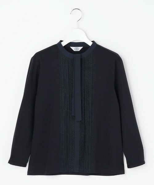 L size ONWARD(大きいサイズ) / エルサイズオンワード カットソー | レースコンビ ボウタイ カットソー | 詳細8