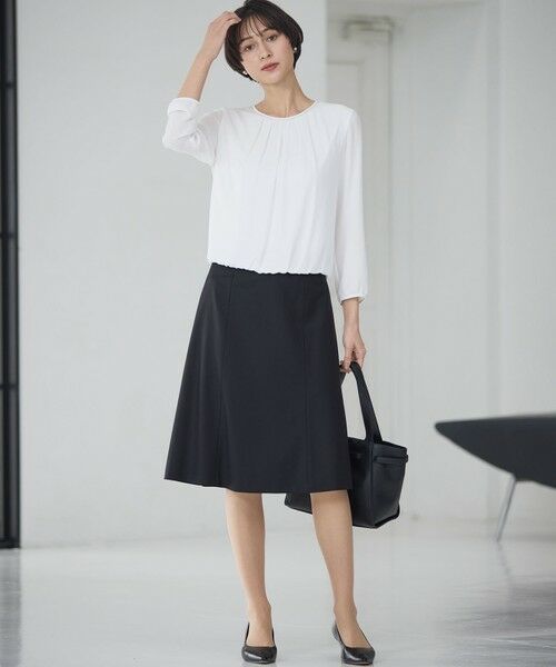 L size ONWARD(大きいサイズ) / エルサイズオンワード シャツ・ブラウス | 【洗える】シルキーデシン ボールチェーン バルーン ブラウス | 詳細1