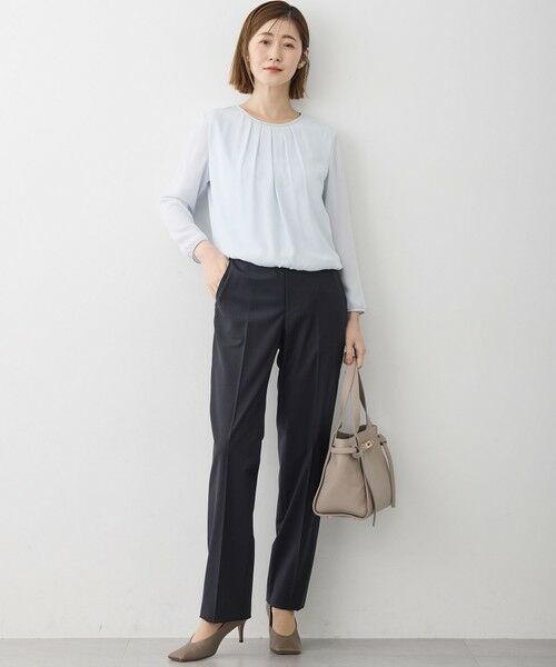 L size ONWARD(大きいサイズ) / エルサイズオンワード シャツ・ブラウス | 【洗える】シルキーデシン ボールチェーン バルーン ブラウス | 詳細13