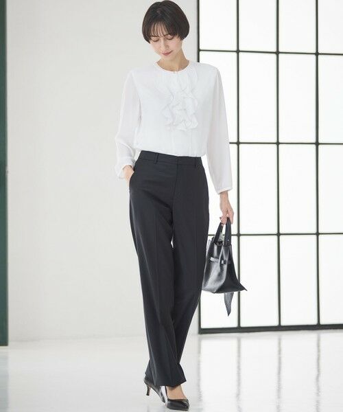 L size ONWARD(大きいサイズ) / エルサイズオンワード シャツ・ブラウス | 【洗える】ジョーゼットフリル ブラウス | 詳細1