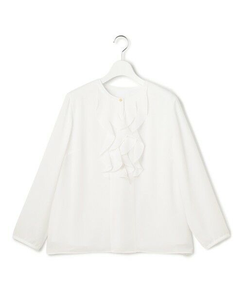 L size ONWARD(大きいサイズ) / エルサイズオンワード シャツ・ブラウス | 【洗える】ジョーゼットフリル ブラウス | 詳細4