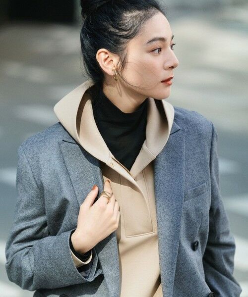 L size ONWARD(大きいサイズ) / エルサイズオンワード カットソー | 【洗える】チュールフライス シアーハイネック カットソー | 詳細6