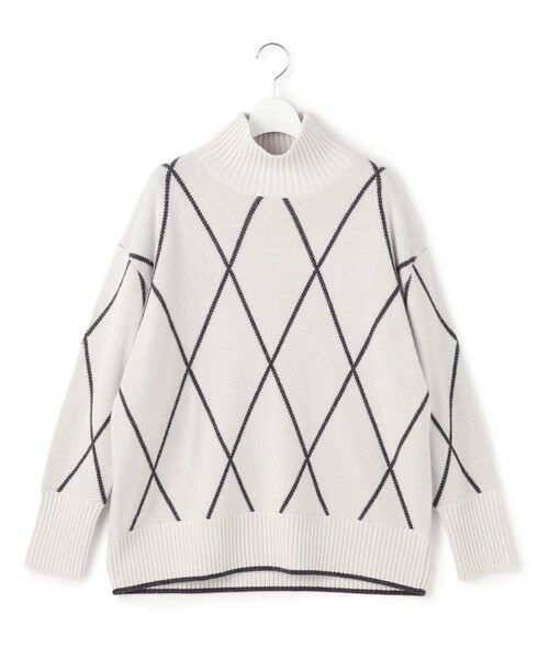 L size ONWARD(大きいサイズ) / エルサイズオンワード ニット・セーター | ソフトカシミヤミックス ダイヤ柄ハイネックニット | 詳細3