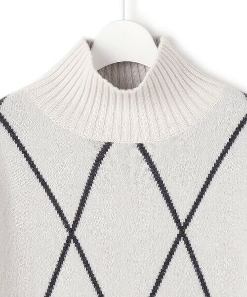 L size ONWARD(大きいサイズ) / エルサイズオンワード ニット・セーター | ソフトカシミヤミックス ダイヤ柄ハイネックニット | 詳細4