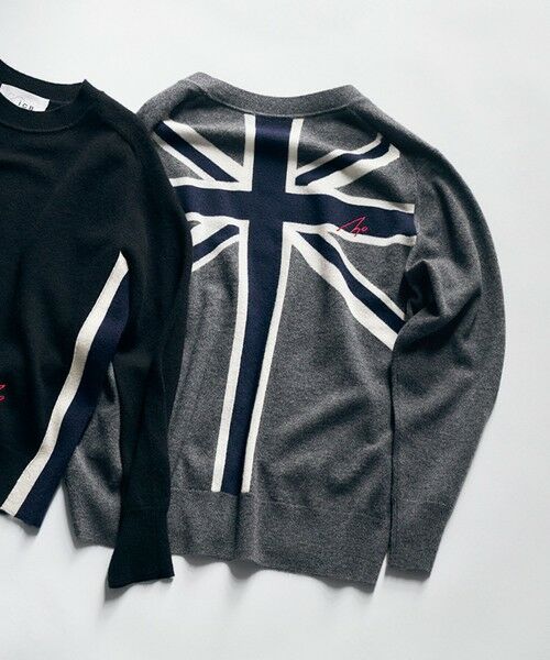 L size ONWARD(大きいサイズ) / エルサイズオンワード カーディガン・ボレロ | 【30th ANNIVERSARY】 カシミヤブレンド ユニオンジャックカーディガン | 詳細4