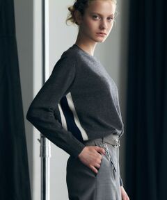 L size ONWARD(大きいサイズ) / エルサイズオンワード ニット・セーター | 【30th ANNIVERSARY】 カシミヤブレンド 配色デザインプルオーバー