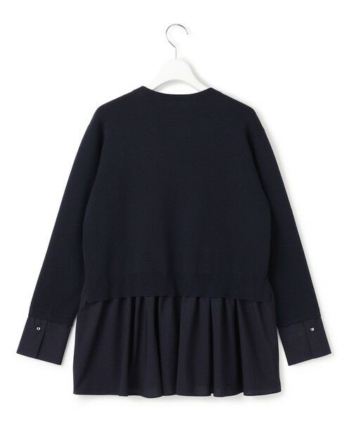 L size ONWARD(大きいサイズ) / エルサイズオンワード ニット・セーター | レーヨンシルクストレッチブレンド ドッキングペプラムプルオーバー | 詳細9