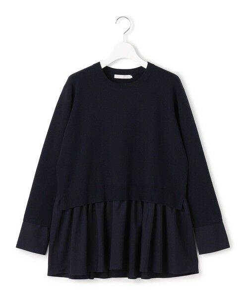 L size ONWARD(大きいサイズ) / エルサイズオンワード ニット・セーター | レーヨンシルクストレッチブレンド ドッキングペプラムプルオーバー | 詳細4