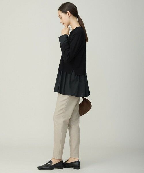 L size ONWARD(大きいサイズ) / エルサイズオンワード ニット・セーター | レーヨンシルクストレッチブレンド ドッキングペプラムプルオーバー | 詳細13