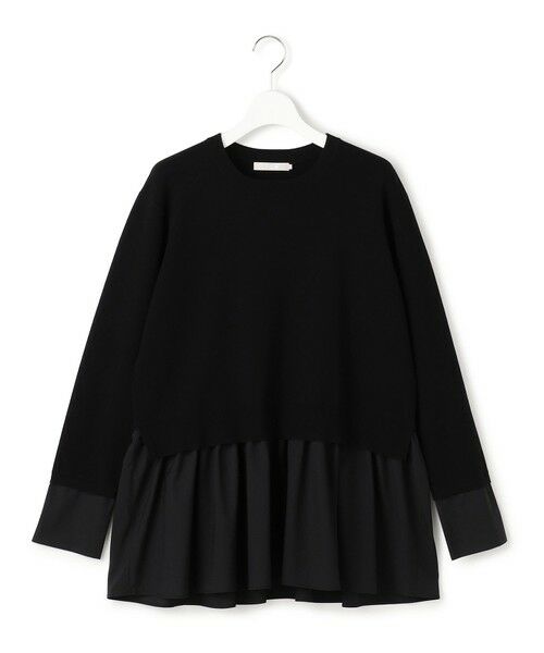 L size ONWARD(大きいサイズ) / エルサイズオンワード ニット・セーター | レーヨンシルクストレッチブレンド ドッキングペプラムプルオーバー | 詳細14