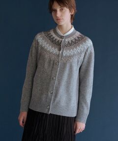 L size ONWARD(大きいサイズ) / エルサイズオンワード カーディガン・ボレロ | FAIR ISLE ニット カーディガン