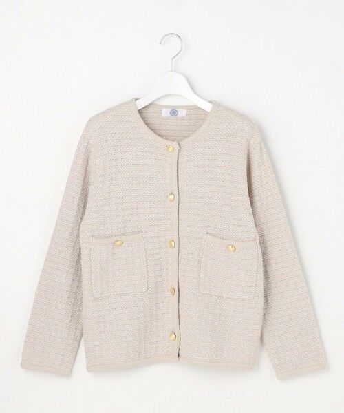 L size ONWARD(大きいサイズ) / エルサイズオンワード ノーカラージャケット | NEW TWEED ニット ジャケット | 詳細7