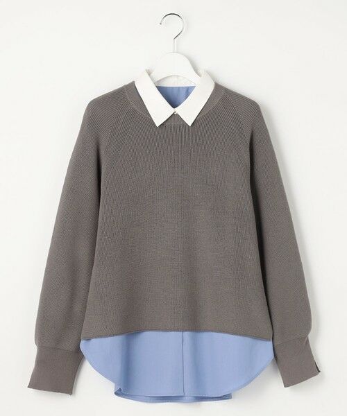 L size ONWARD(大きいサイズ) / エルサイズオンワード ニット・セーター | ニットレイヤード シャツ ツインセット | 詳細4