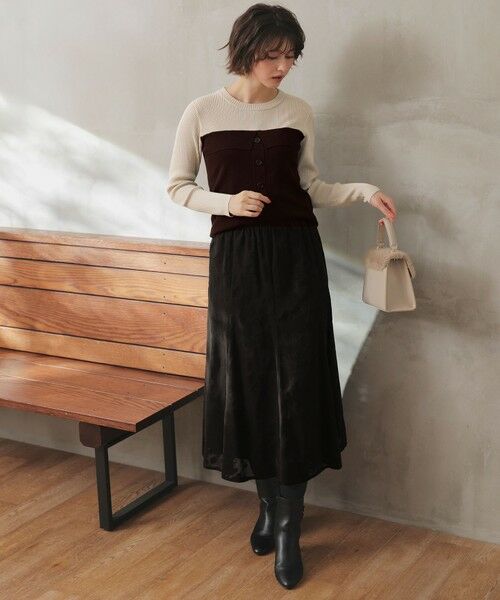 L size ONWARD(大きいサイズ) / エルサイズオンワード ニット・セーター | ビスチェ風 長袖 ニット | 詳細7