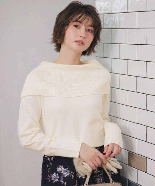 L size ONWARD(大きいサイズ) / エルサイズオンワード ニット・セーター | 【WEB・一部店舗限定】オフショルダー ニット | 詳細1